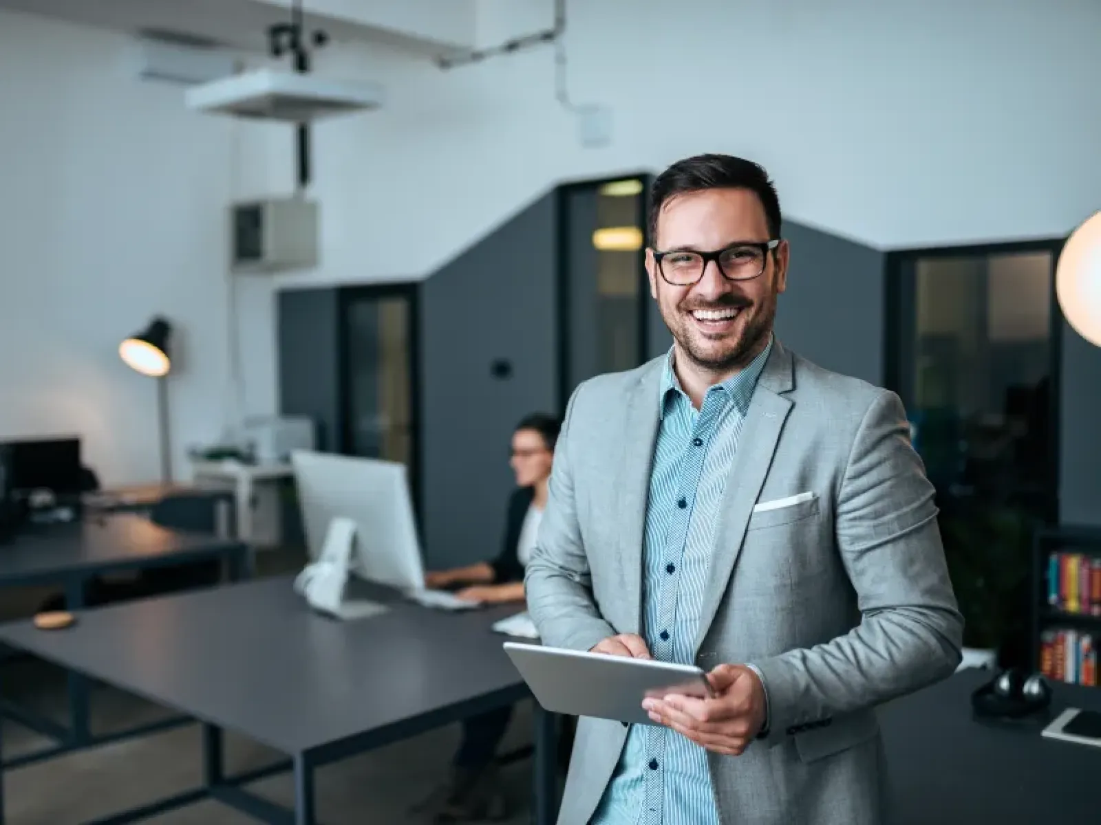 a person holding a tablet